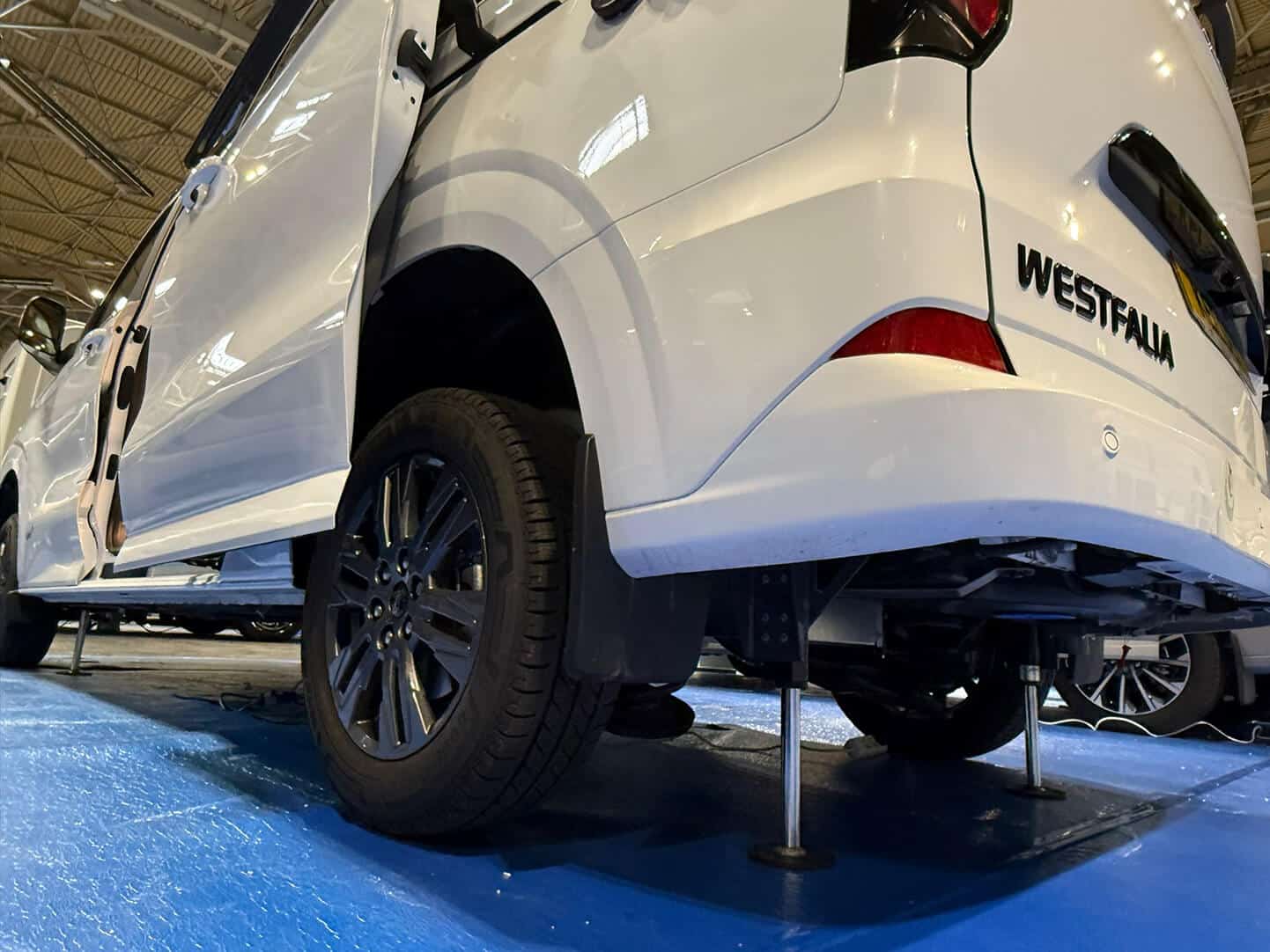 Close up of HPC levelling system in a van